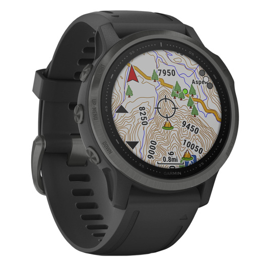 Умные часы Garmin Fenix 6S Sapphire DLC серый/черный