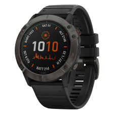 Умные часы Garmin Fenix 6X Pro Solar титановый DLC Wi-Fi NFC, серый/черный