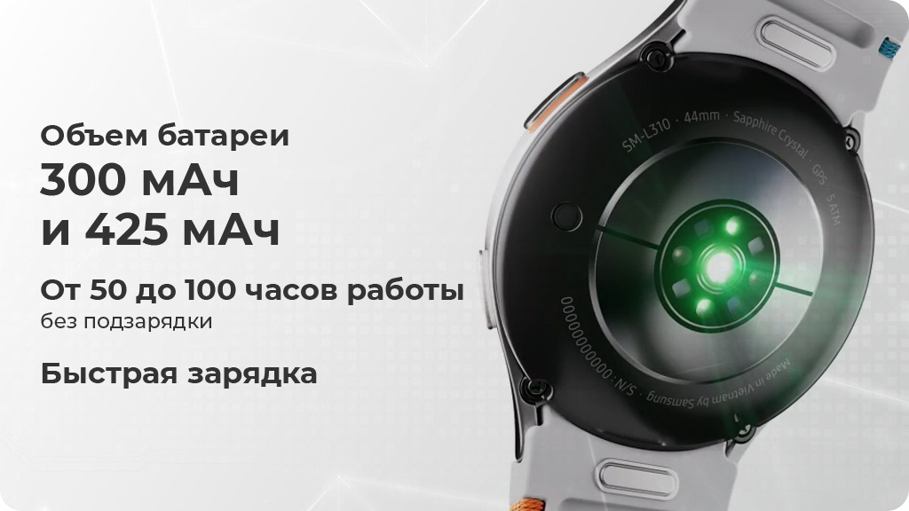 Умные часы Samsung Galaxy Watch 7 Wi-Fi NFC 44мм, Серебристые