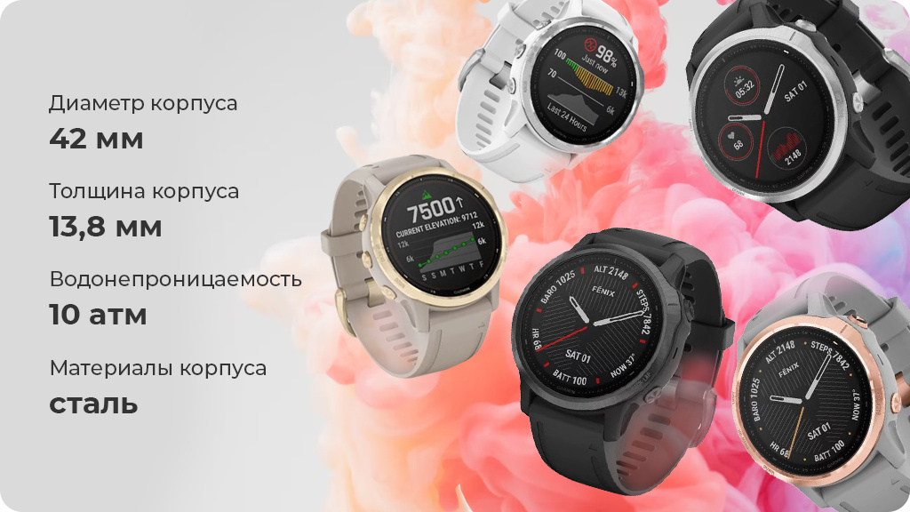 Умные часы Garmin Fenix 6S Черные